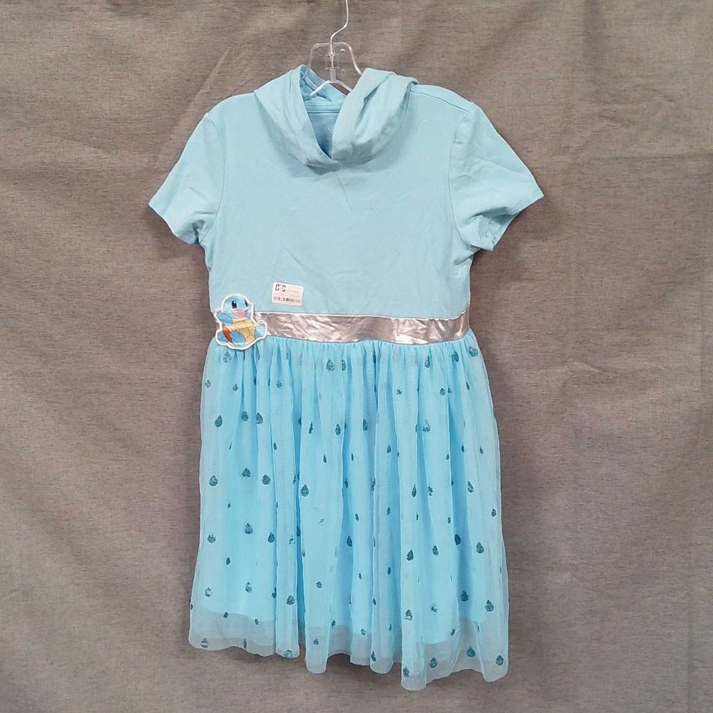 New and Beautiful Pokémon dress with attached hood. Light blue color
